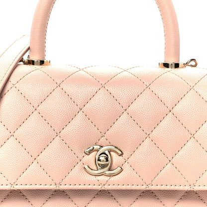 Chanel Caviar Quilted Mini Coco Handle Flap Light Pink 16 of 21
