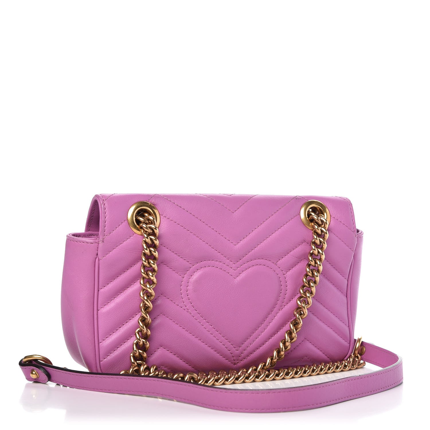 Gucci Calfskin Matelasse Mini GG Marmont Shoulder Bag Candy Mousse 4 of 11