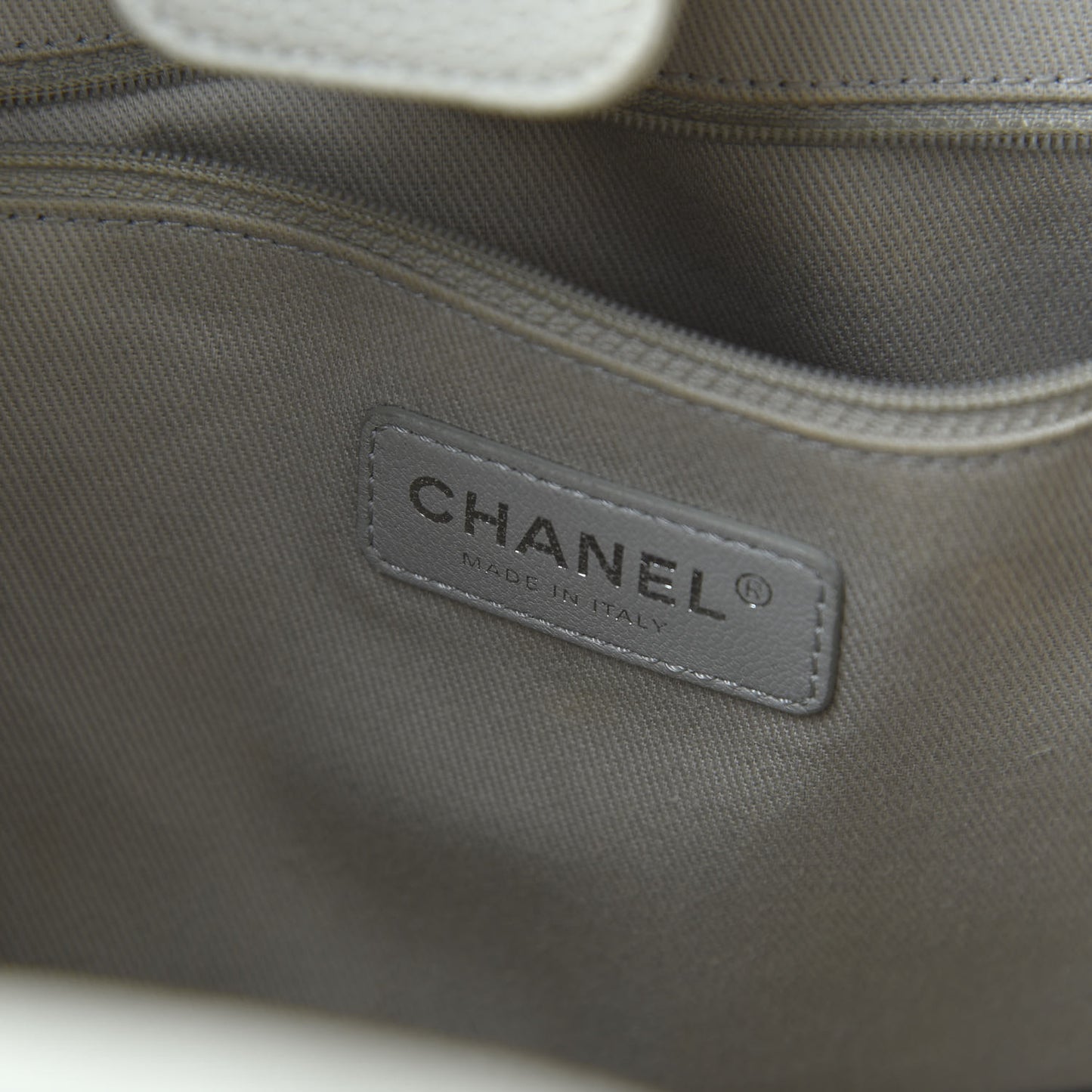 Glazed Calfskin Small Deauville Tote Ecru