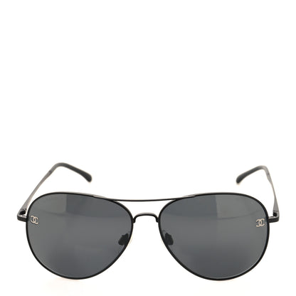 Chanel Aviator CC Sunglasses 4189-T-Q Black 2 of 7