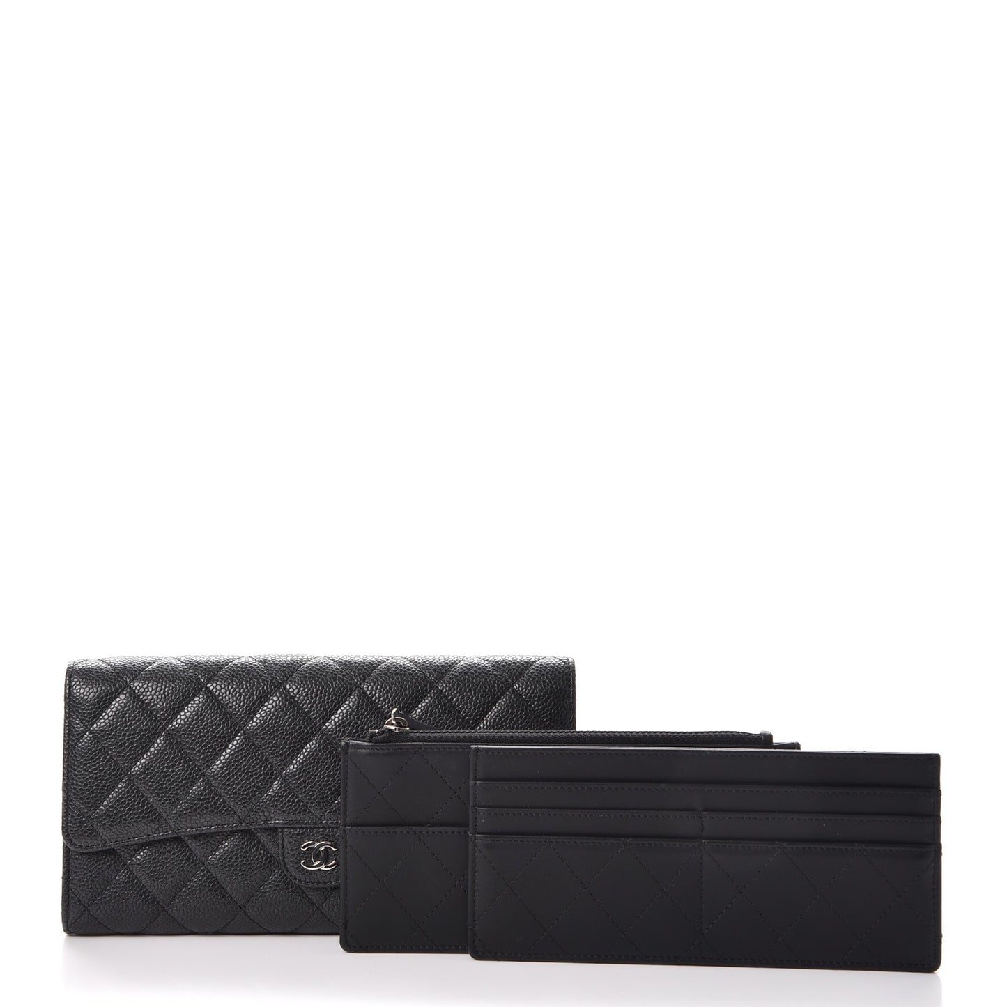 Caviar Quilted Travel Wallet Black