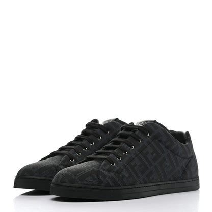 Fendi Tech Fabric FF Mens Lace Up Low Top Sneakers 10 Black 3 of 9
