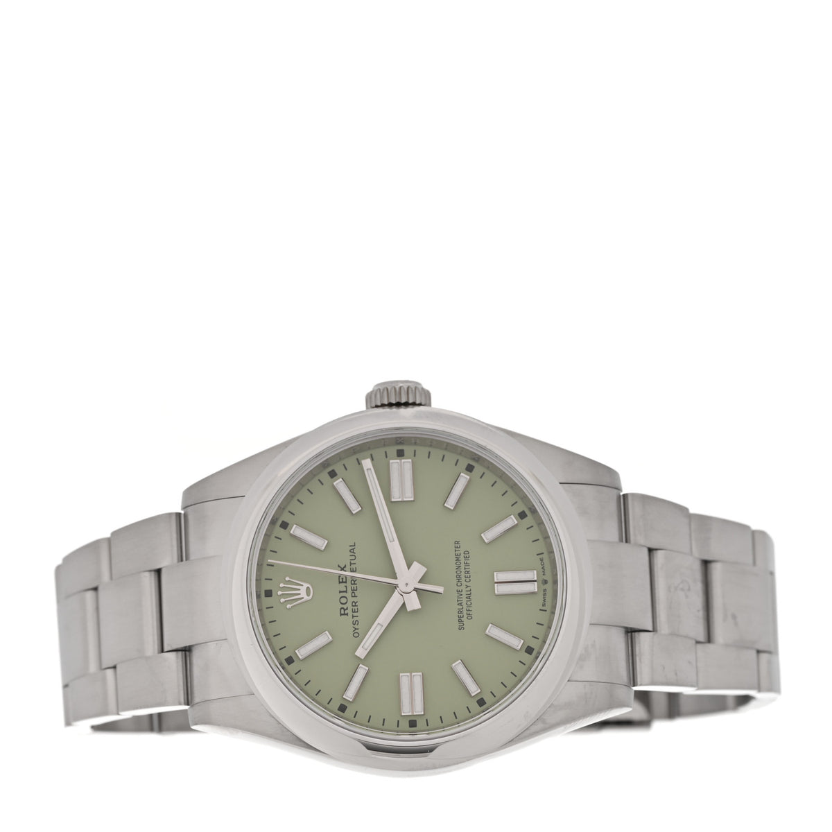 Rolex Stainless Steel 41mm Oyster Perpetual Watch Pistachio 134300 2 of 5