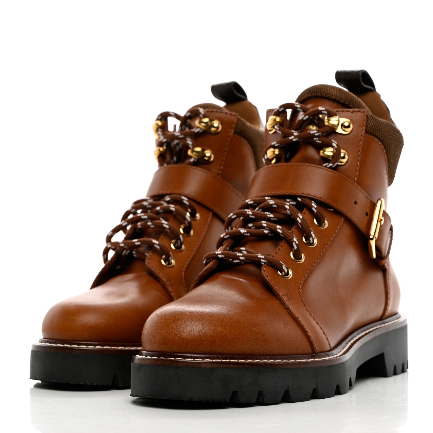 Louis Vuitton Calfskin Territory Ranger Combat Boots 37 Cognac 3 of 8