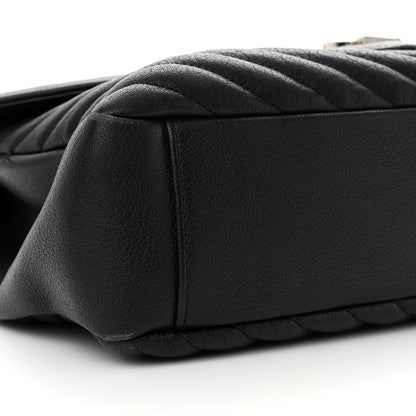 Saint Laurent Sheepskin Matelasse Chevron Monogram Large College Satchel Black 9 of 10