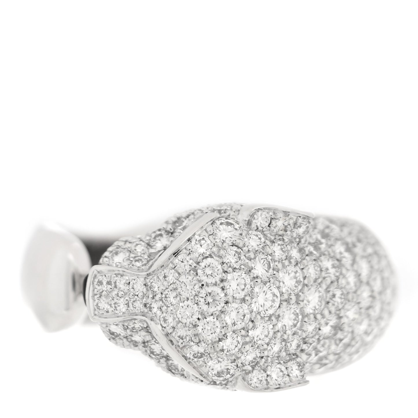 18K White Gold Diamond Black Onyx Emerald Panthere De Cartier Ring 50 5.25