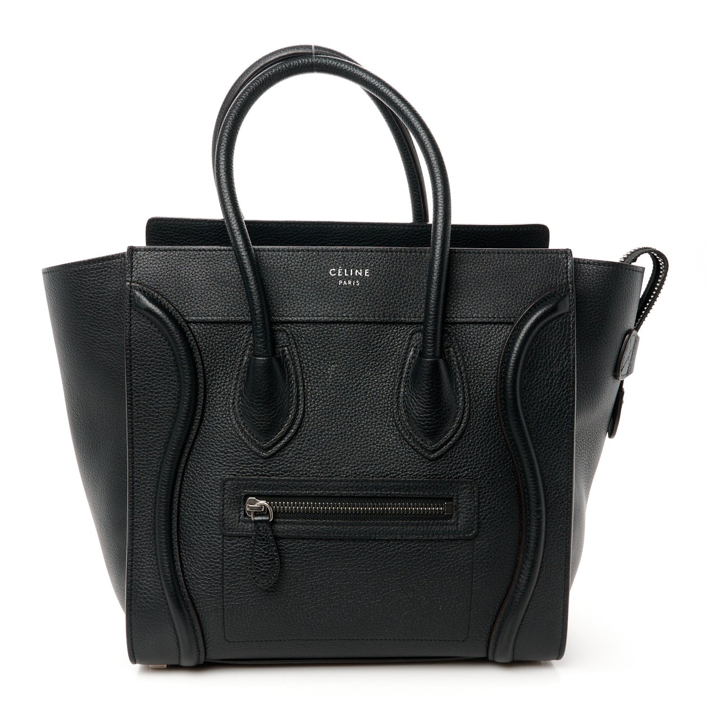 Drummed Calfskin Micro Luggage Black