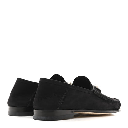 Gucci Suede Calfskin Womens 1953 Horsebit Loafers 37 Black 5 of 9