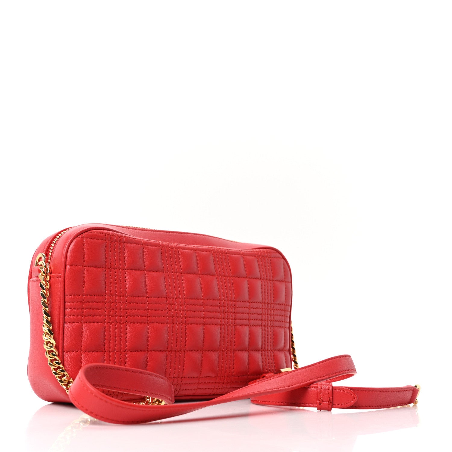 Burberry Lambskin Quilted Mini Lola Camera Bag Bright Red 3 of 10