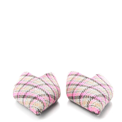 Balenciaga Wool Check Pointed Toe Flat Mules 35 Grey Pink 2 of 10