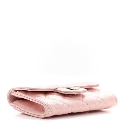 Chanel Caviar Quilted Flap Card Holder Wallet Light Pink 4 of 9