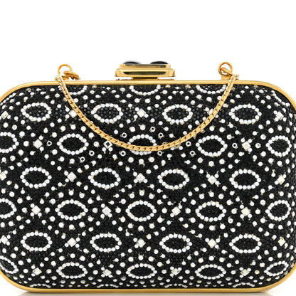 Judith Leiber Swarovski Crystal Minaudiere Clutch Gold Black Multicolor 7 of 9