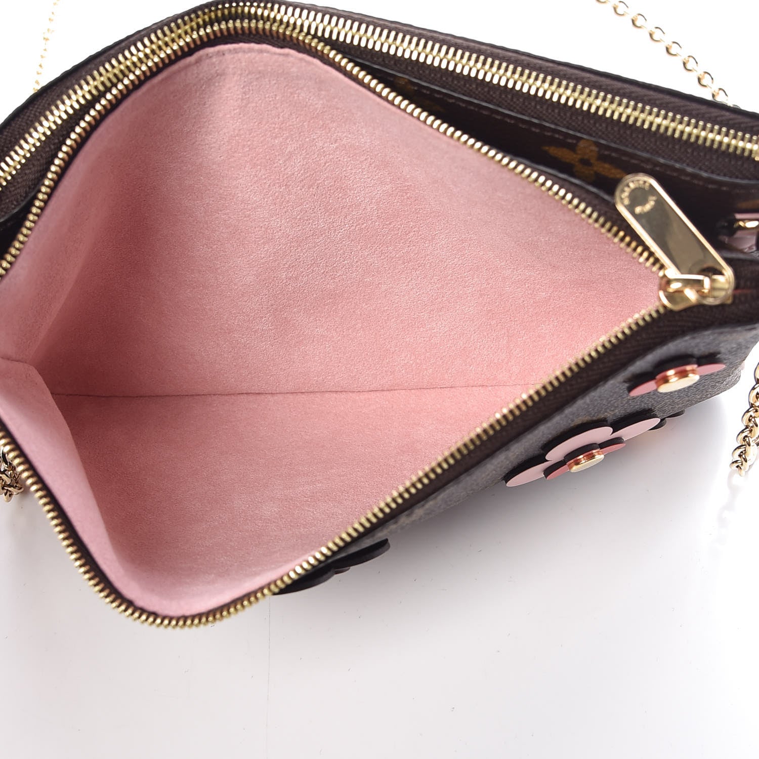 Louis Vuitton Monogram Blooming Flowers Double Zip Pochette 5 of 11