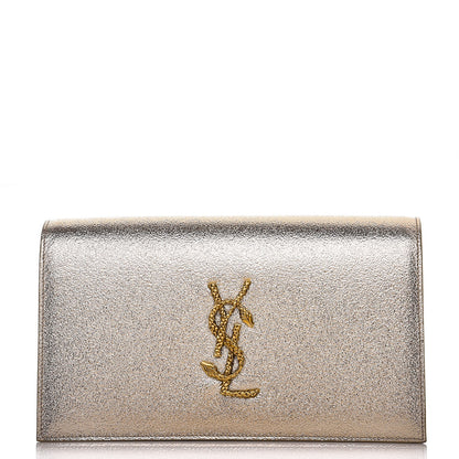 Saint Laurent Metallic Calfskin Medium Serpent Clutch Gold 1 of 6