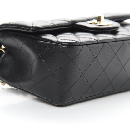 Chanel Lambskin Quilted Mini Rectangular Flap Black 9 of 12