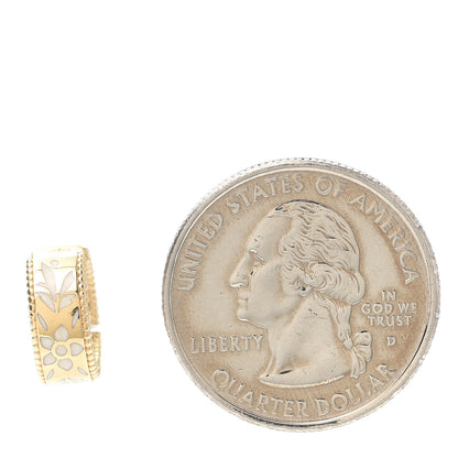 Gucci 18K Yellow Gold Enamel Blooms Single Ear Cuff Earring White 2 of 5