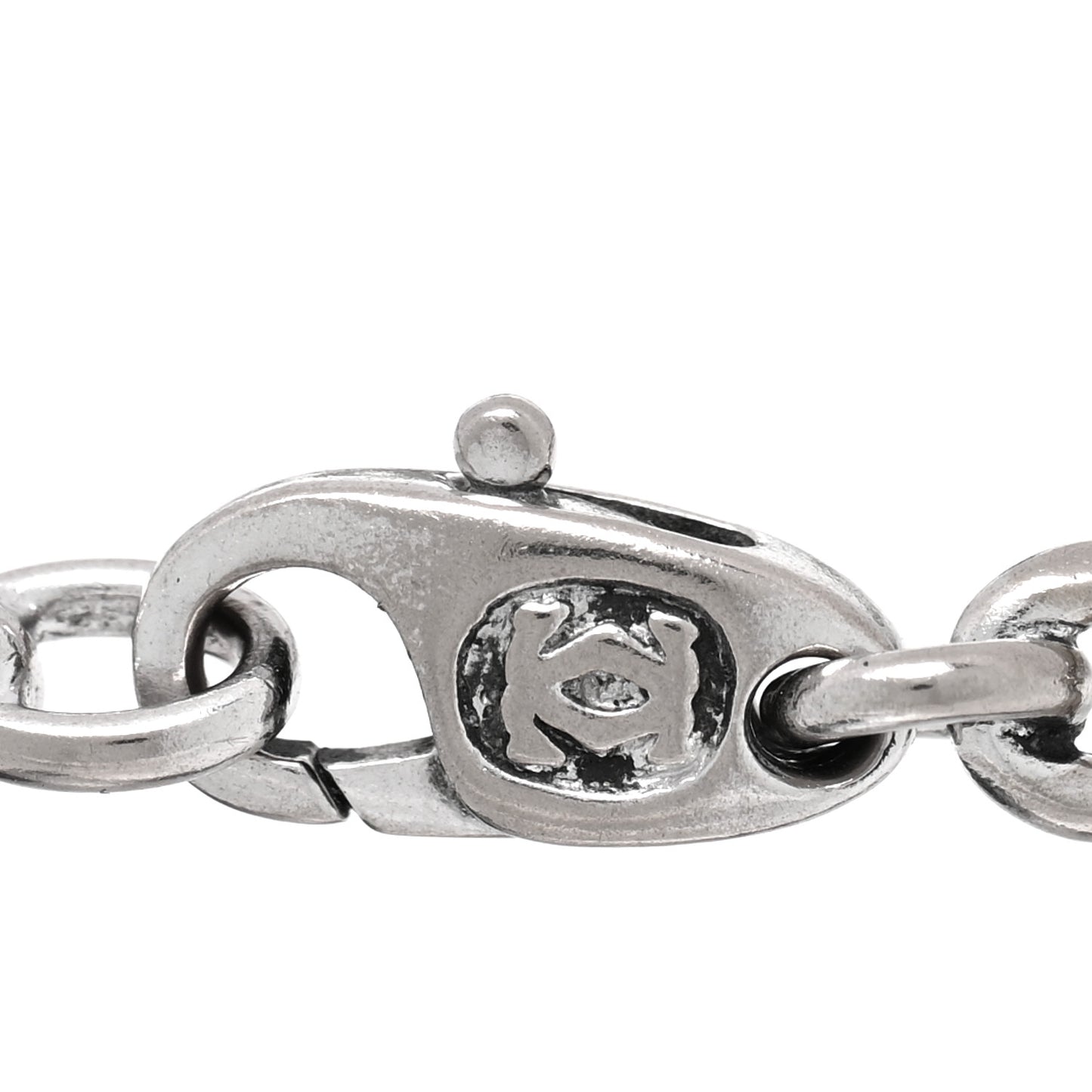 18K White Gold Heart Cross Love Charm Bracelet