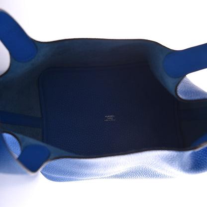 Hermes Taurillon Clemence Picotin Lock 22 MM Bleu Hydra 5 of 10