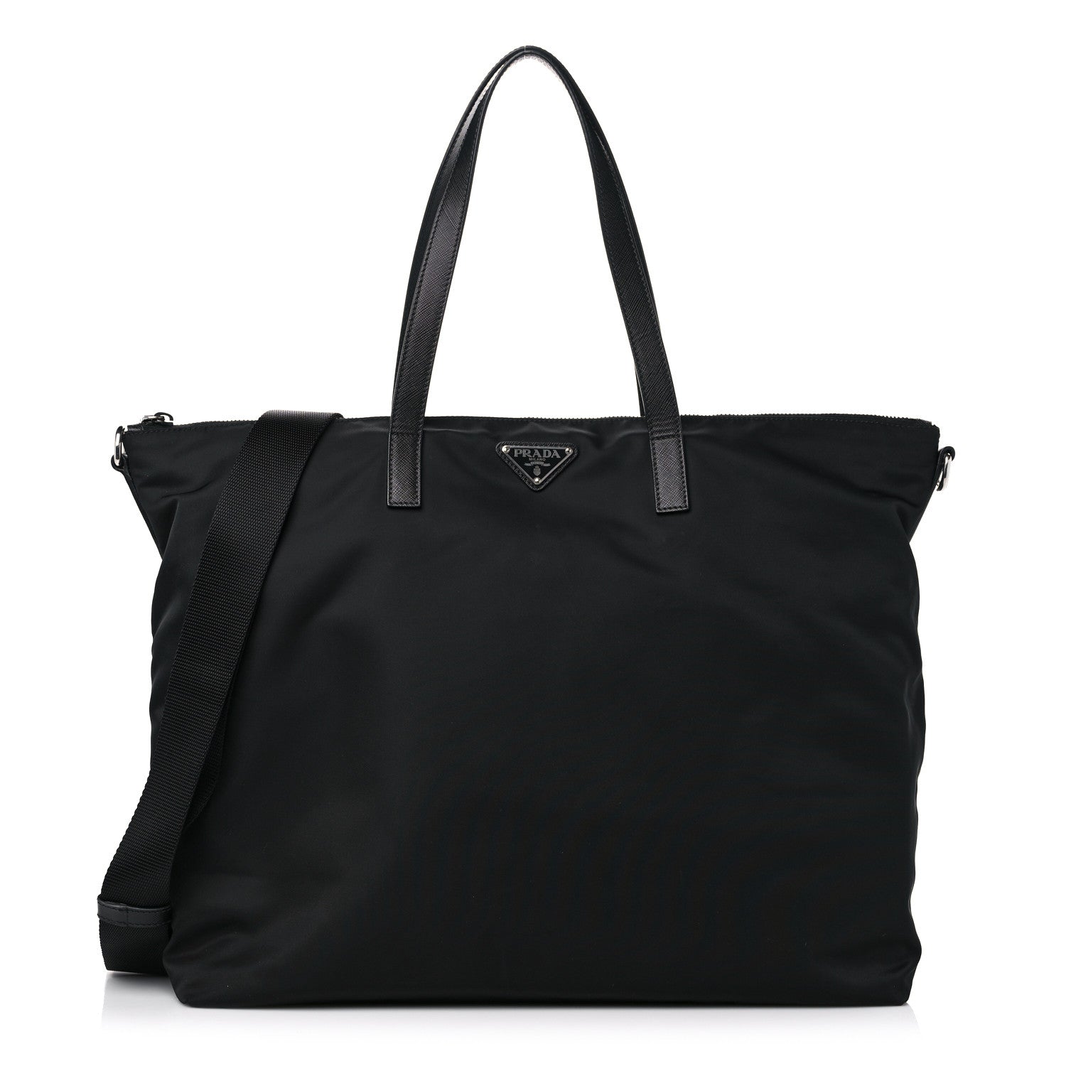 Prada Tessuto Nylon Vela Saffiano Tote Black 1 of 13
