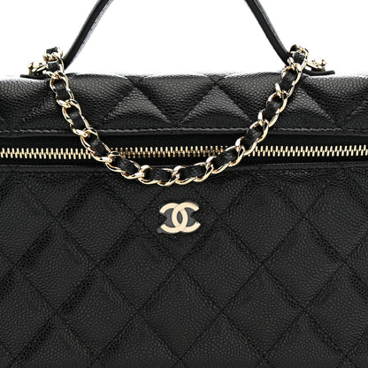Chanel Caviar Quilted Top Handle Slim Vanity With Chain Black 8 of 11