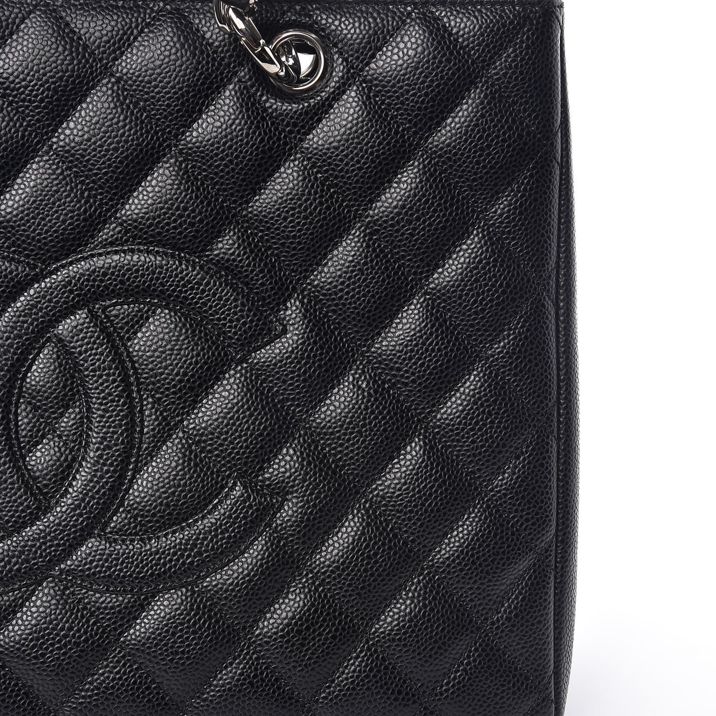 Caviar Quilted Grand Shopping Tote GST Black