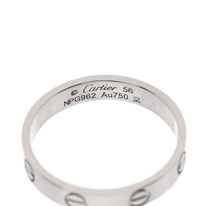 Cartier 18K White Gold 3.5mm LOVE Wedding Band Ring 56 7.75 3 of 4