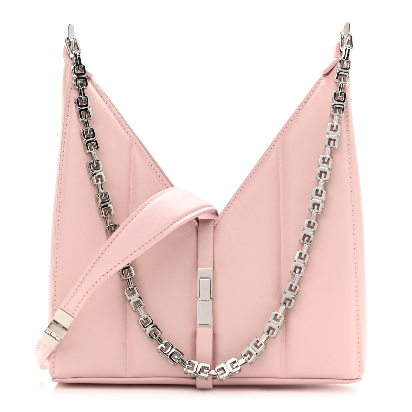 Lambskin Padded Mini Cut Out Shoulder Bag Blush Pink
