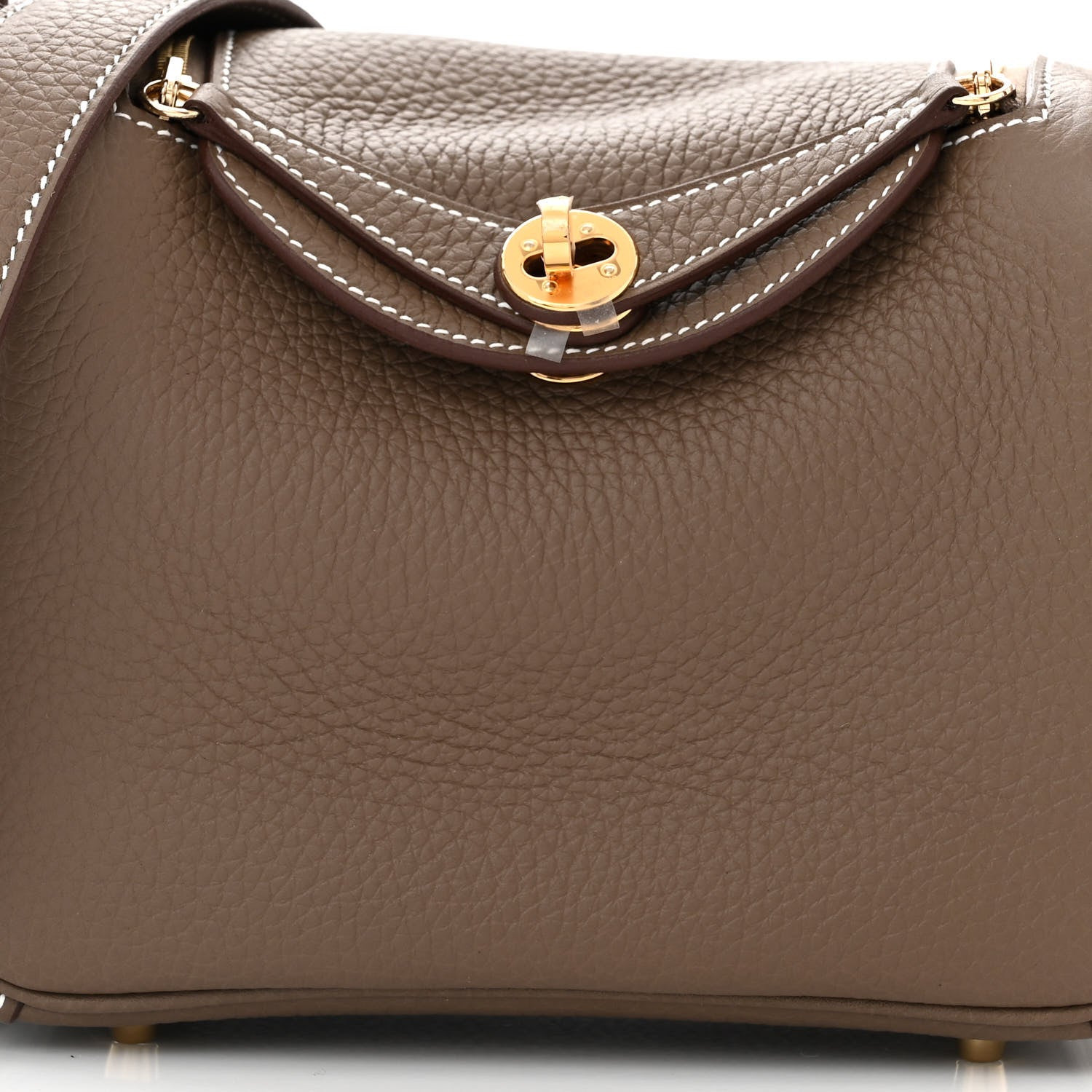 Hermes Taurillon Clemence Mini Lindy 20 Etoupe 8 of 11