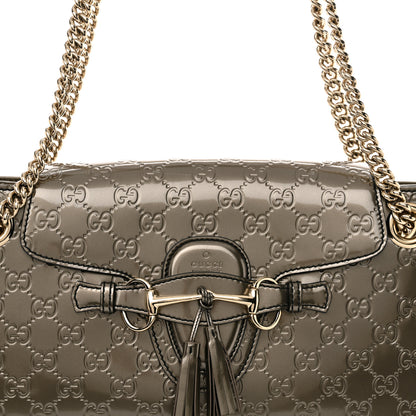 Gucci Shine Guccissima Large Emily Chain Shoulder Bag Sasso 8 of 13