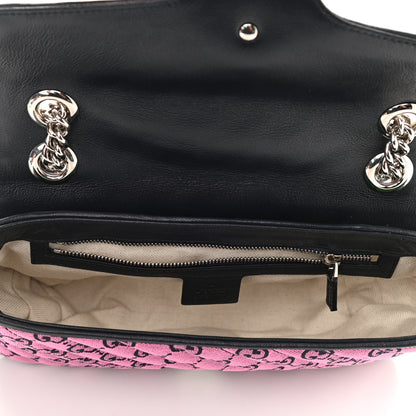 Gucci Monogram Multicolor Matelasse Diagonal Small GG Marmont Shoulder Bag Light Blue Pink Blue Green Red 5 of 8