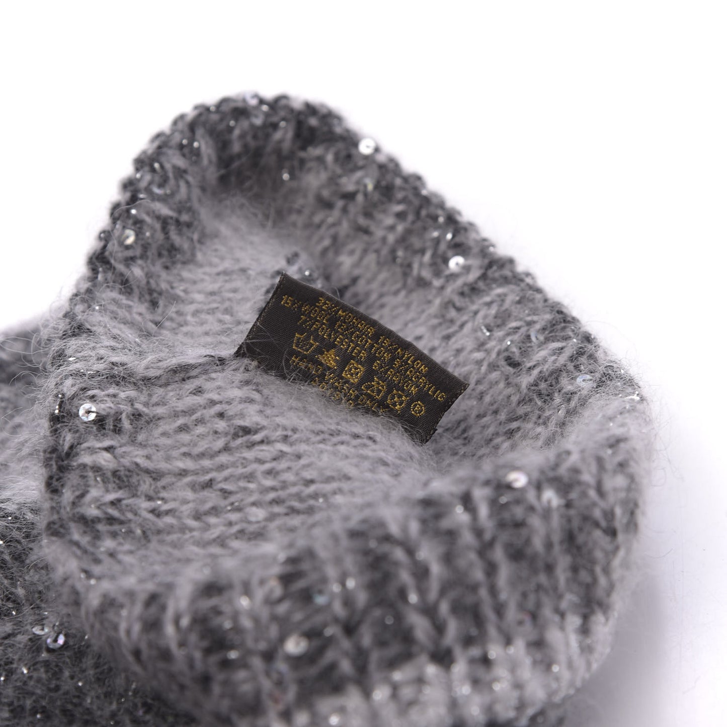 Monogram Glitter Sunset Beanie Hat Grey