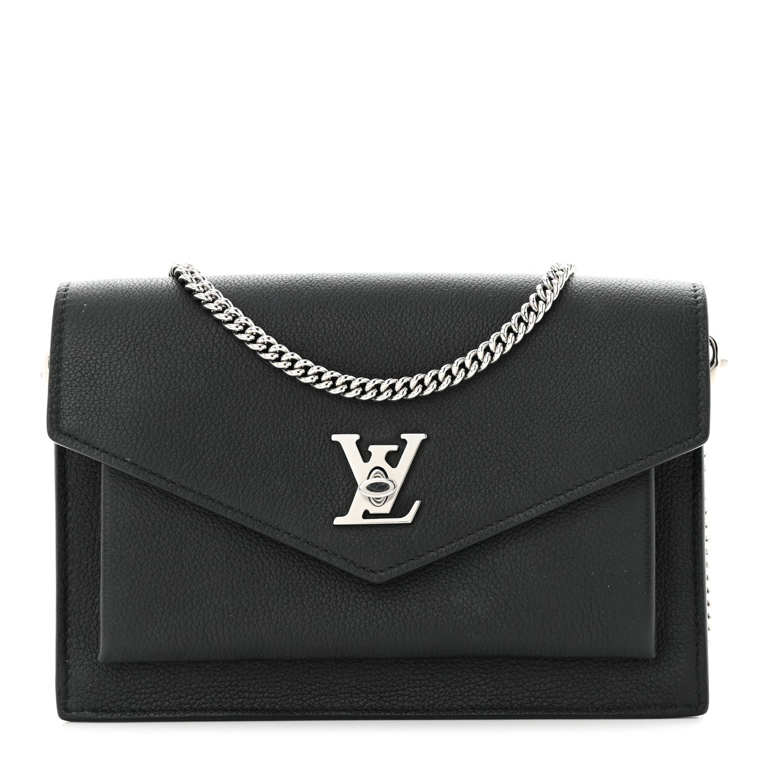 Louis Vuitton Soft Calfskin My Lockme Chain Pochette Black 1 of 9