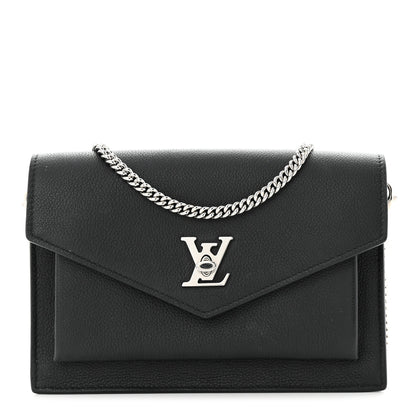 Louis Vuitton Soft Calfskin My Lockme Chain Pochette Black 1 of 9