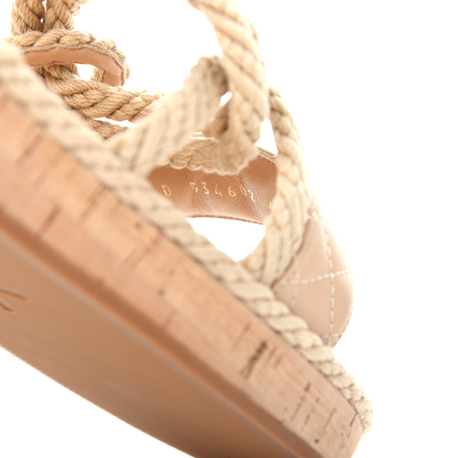 Chanel Cord Lambskin Quilted Logo Sandals 41 Beige 11 of 12
