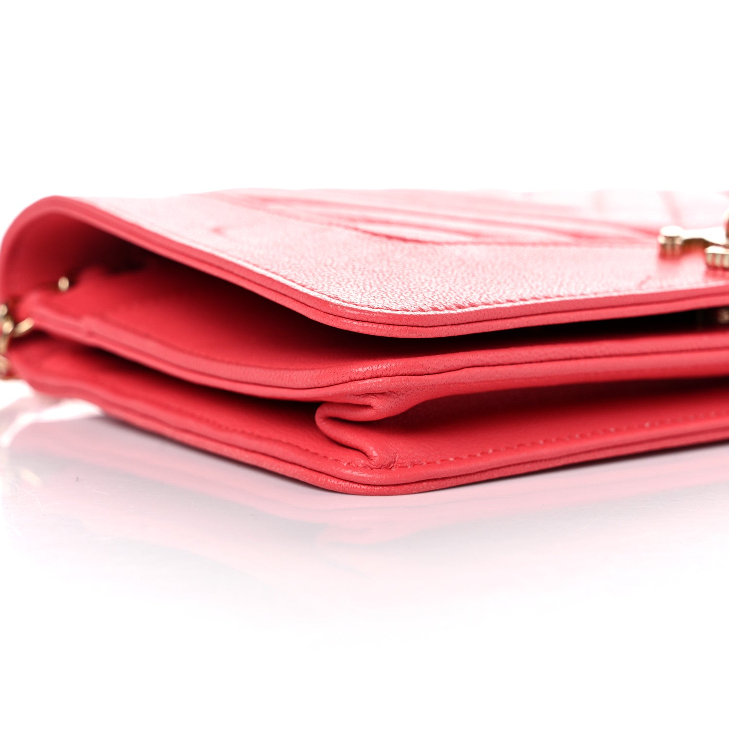 Chanel Chevron Quilted Vintage Mademoiselle Wallet On Chain WOC Dark Pink 9 of 15