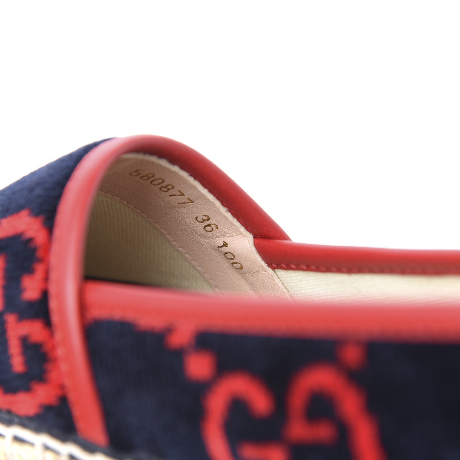 Gucci Terry Cloth GG Monogram Espadrilles 36 Blue Red 8 of 9