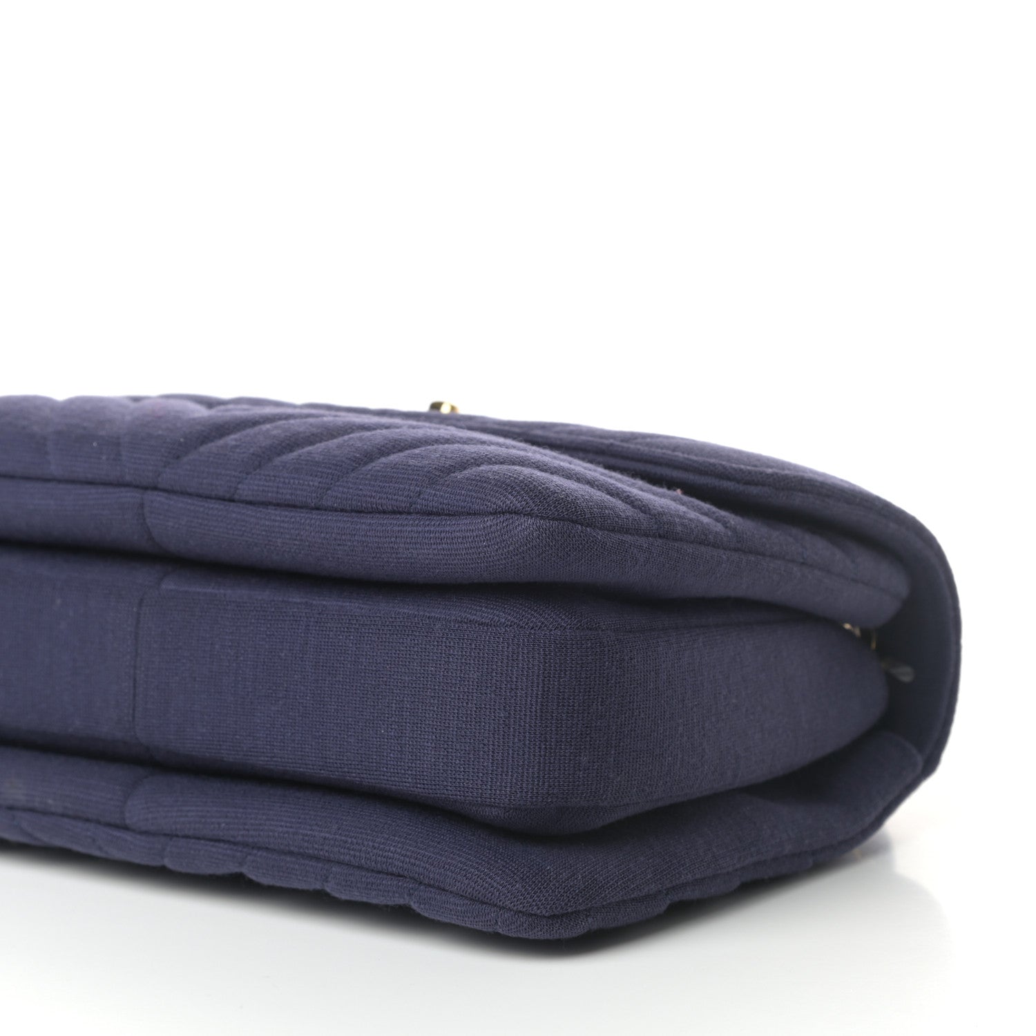 Chanel Jersey Chevron Quilted Small Trendy CC Dual Handle Flap Bag Navy Blue 9 of 10