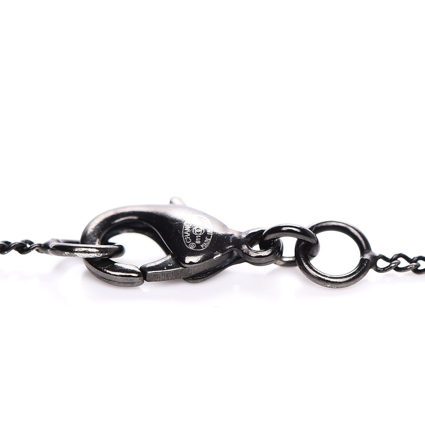 Ruthenium Baguette Crystal CC Necklace Black