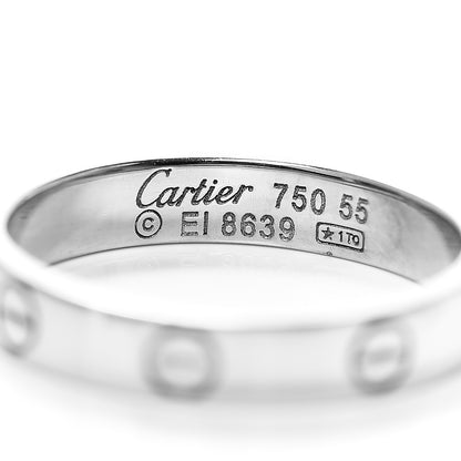 Cartier 18K White Gold 3.5mm LOVE Wedding Band Ring 55 7.25 3 of 4