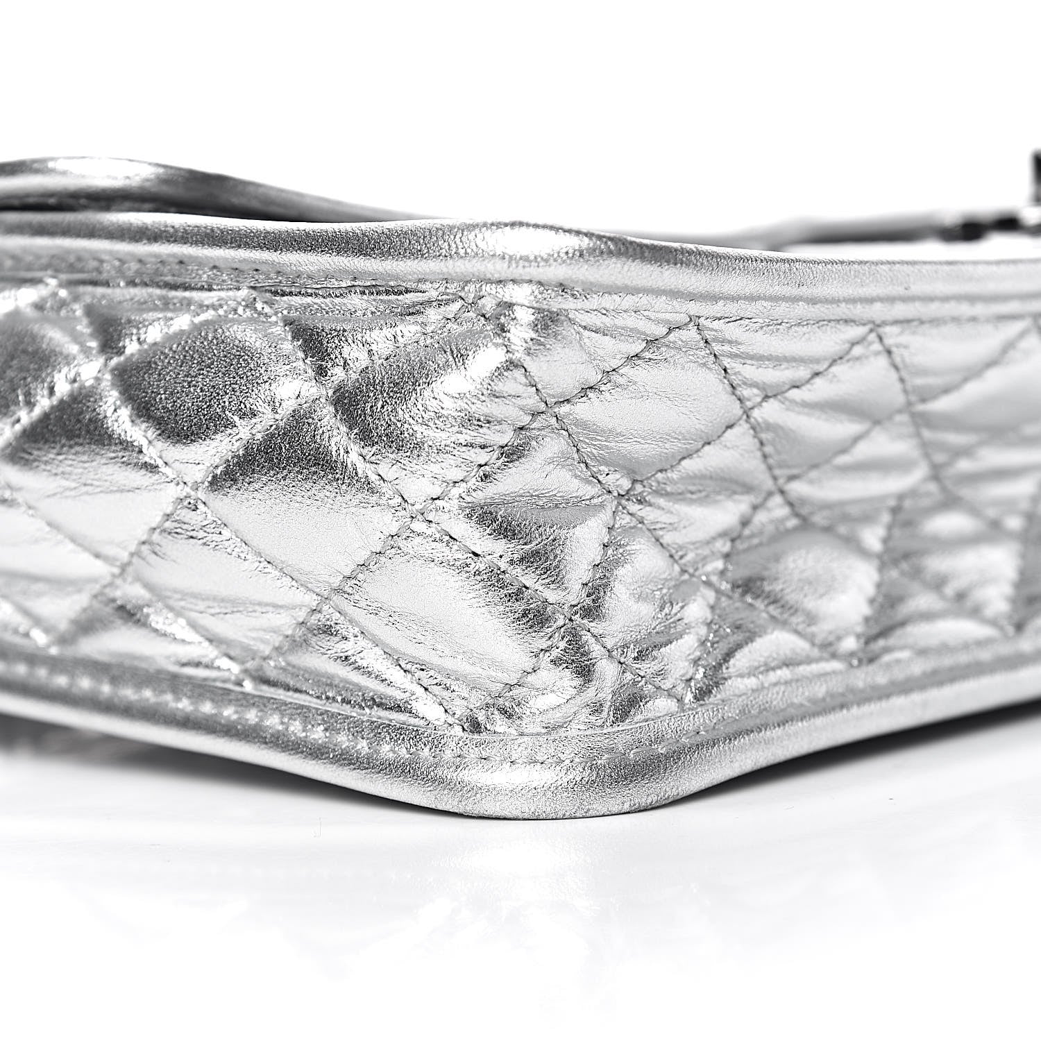 Chanel Vinyl Large Ice Cube Flap Silver 8 of 10