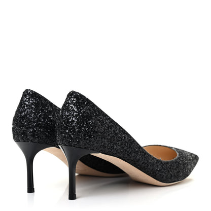 Jimmy Choo Glitter Pointy Toe Romy 60 Pumps 39 Black 4 of 9
