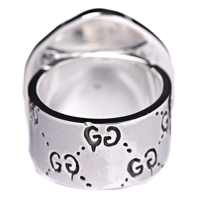 Gucci Sterling Silver GucciGhost Hamlet Skull Ring 55 7.25 4 of 5