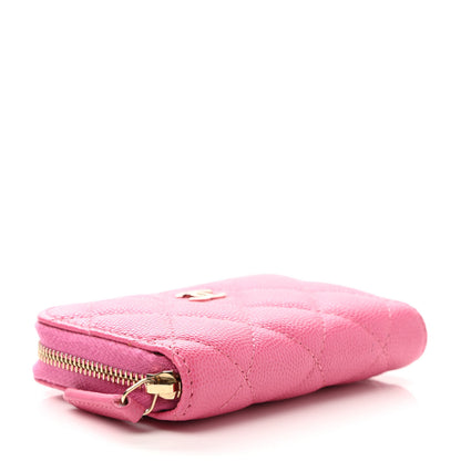 Chanel Caviar Quilted Zip Coin Purse Pink 4 of 8