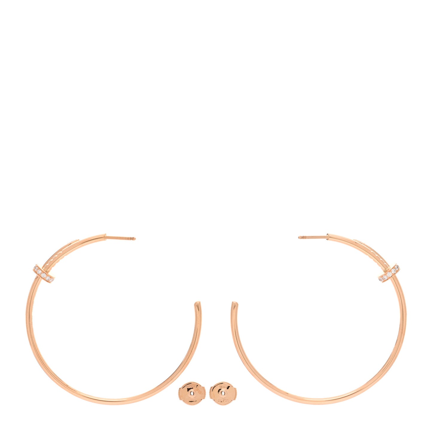 18K Pink Gold Diamond Juste Un Clou Hoop Earrings