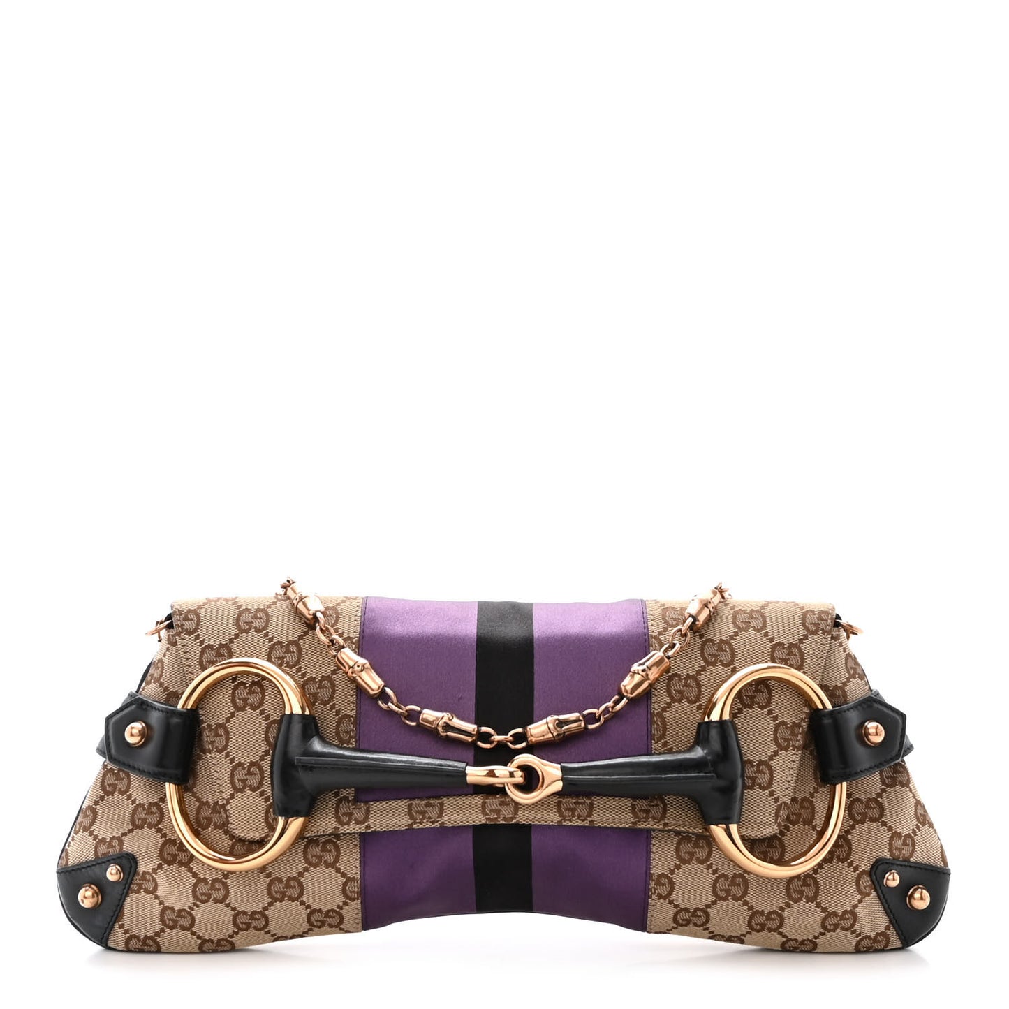 Tom Ford Monogram Horsebit Web Clutch Purple
