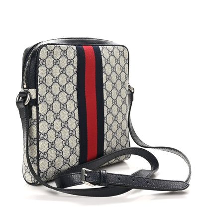 Gucci GG Supreme Monogram Textured Dollar Calfskin Web Small Ophidia Messenger Bag Beige Blue 3 of 10