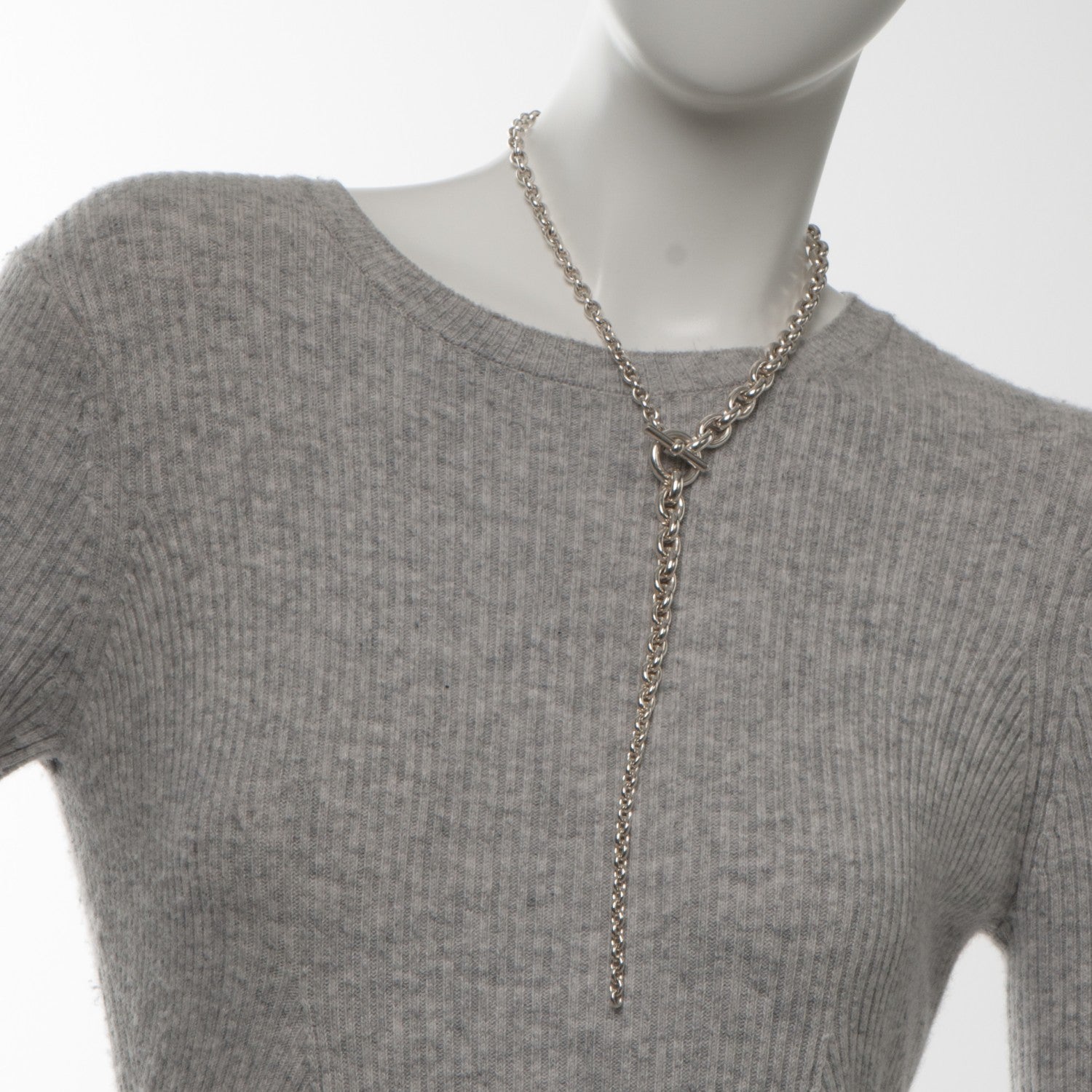 Hermes Sterling Silver Crescendo Long Necklace 2 of 4