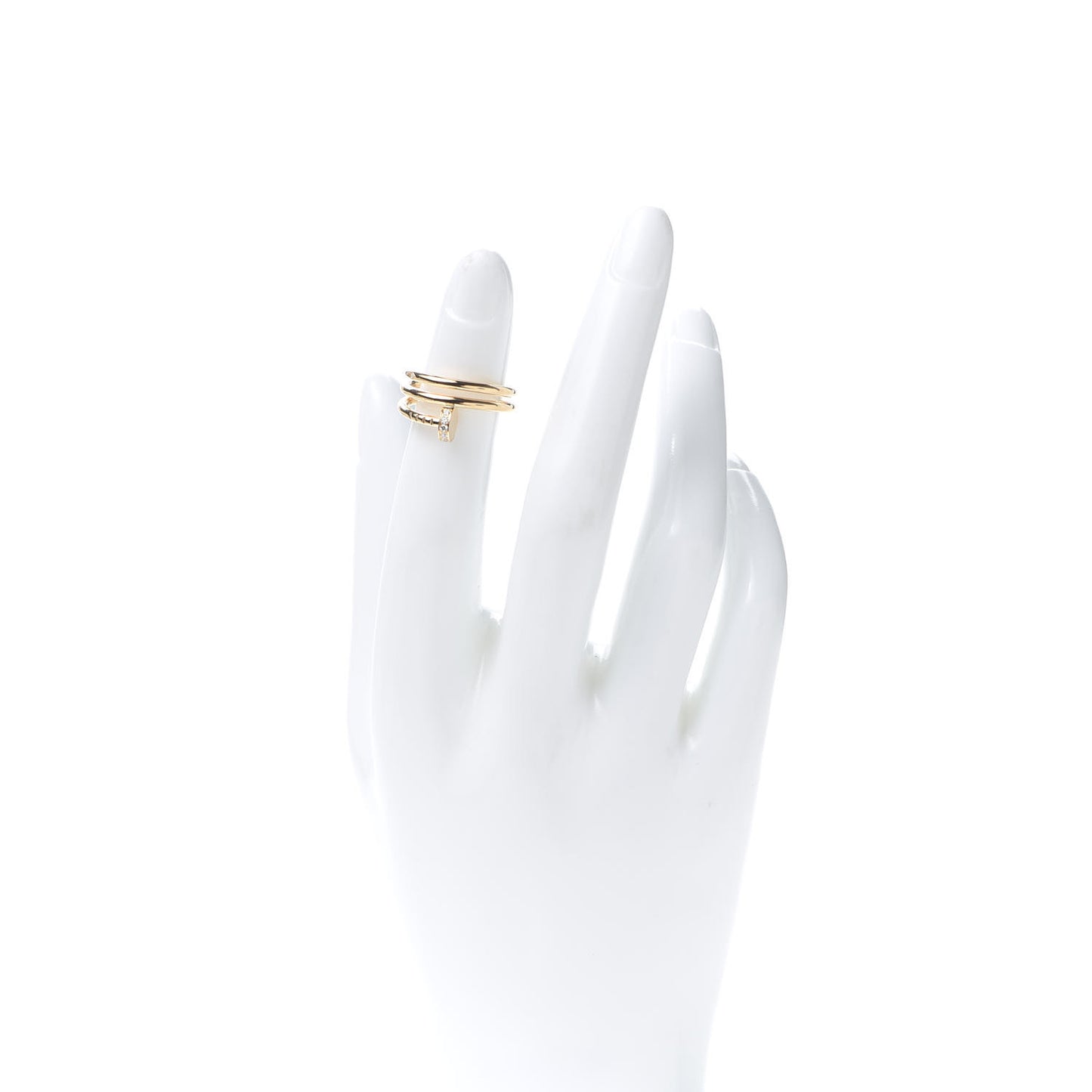 18K Yellow Gold Diamond Double Juste Un Clou Ring 48 4.5