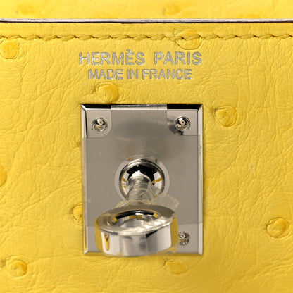 Hermes Ostrich Kelly Danse II Belt Bag Jaune Citron 6 of 11