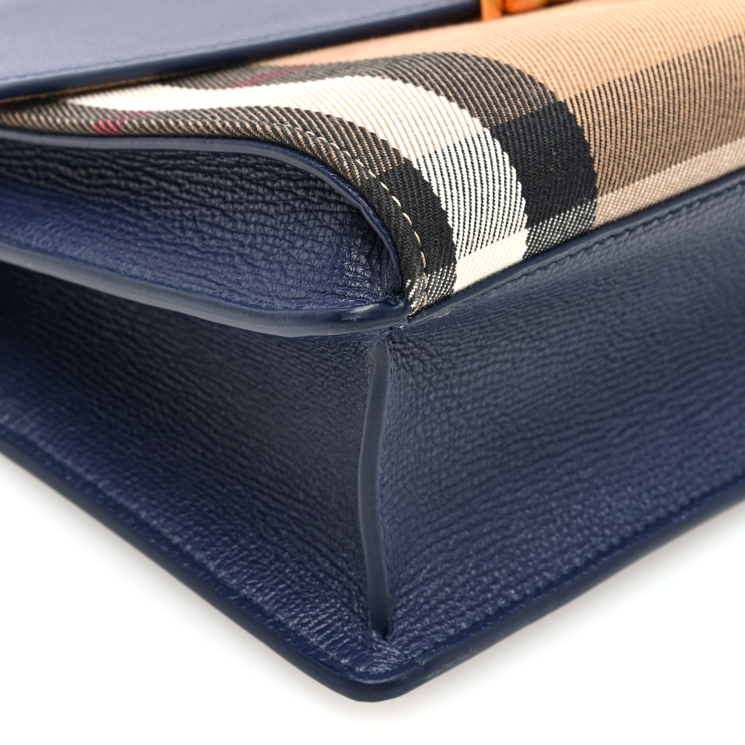 Burberry Derby Calfskin House Check Small Macken Crossbody Bag Regency Blue 8 of 9